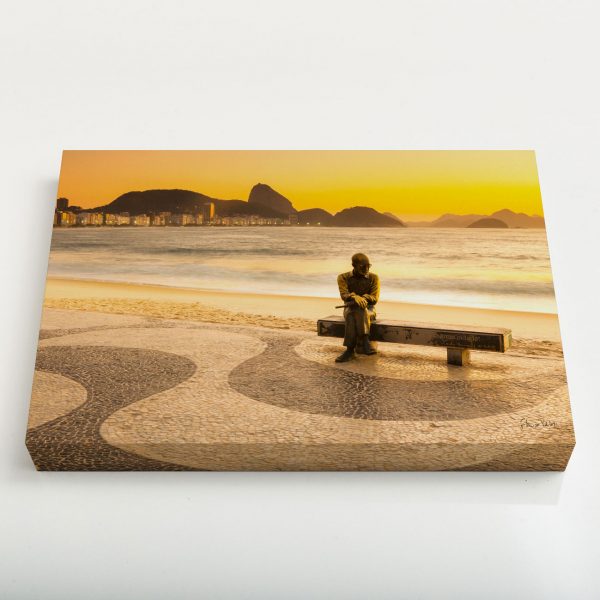 Quadro Canvas - Amanhecer em Copacabana com Drummond 4 4