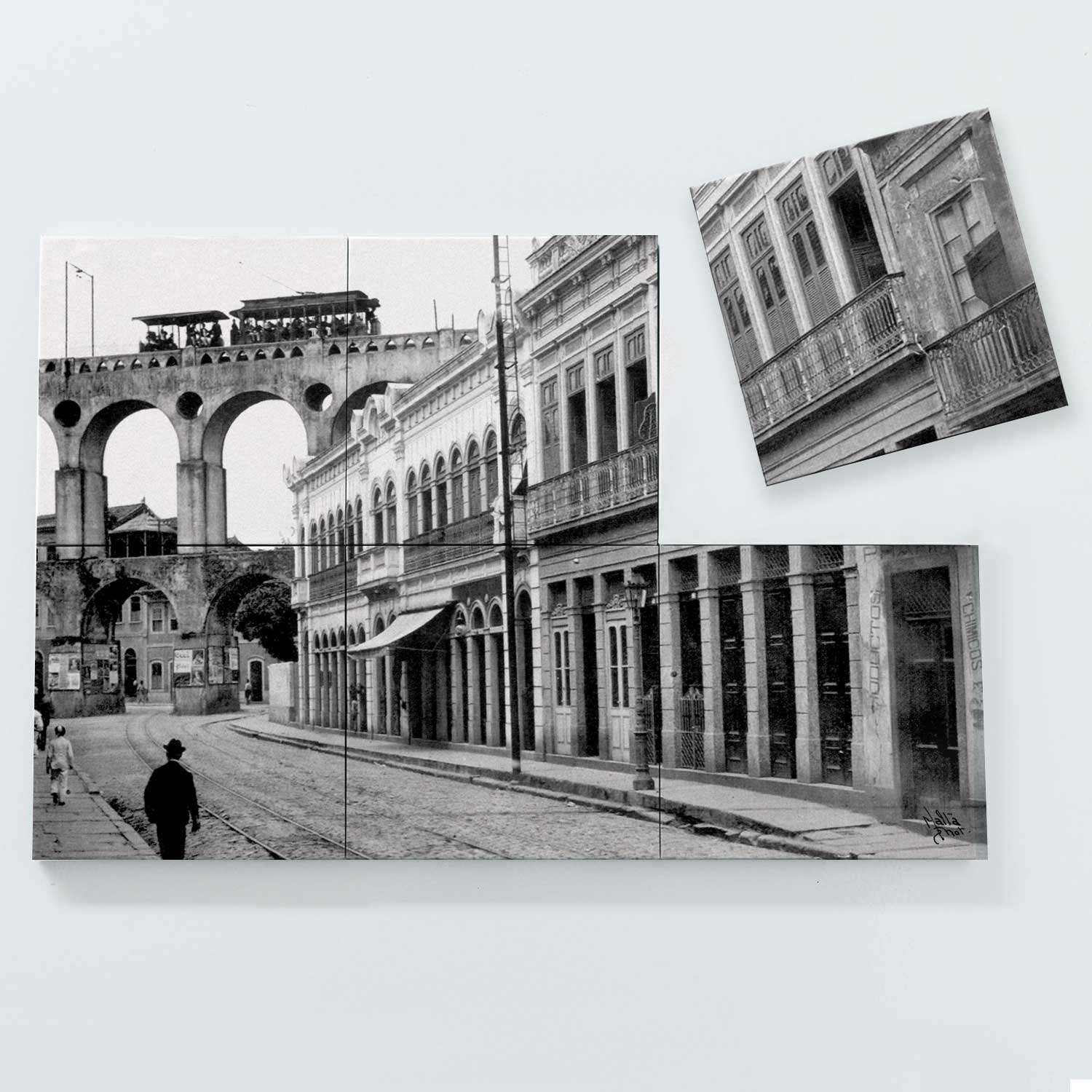 Porta Copo Magnético Modular - Rua do Riachuelo com Arcos da Lapa - Ano 1912