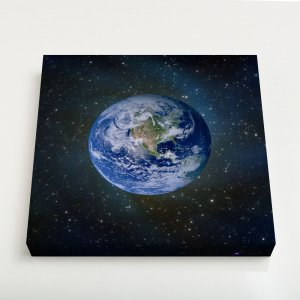 Quadro Canvas – Planeta Terra – 23 x 23cm (impressão laser impermeável / MDF envelopado)