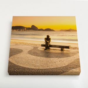 Quadro Canvas – Amanhecer em Copacabana com Drummond 4