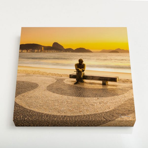 Quadro Canvas - Amanhecer em Copacabana com Drummond 4 3